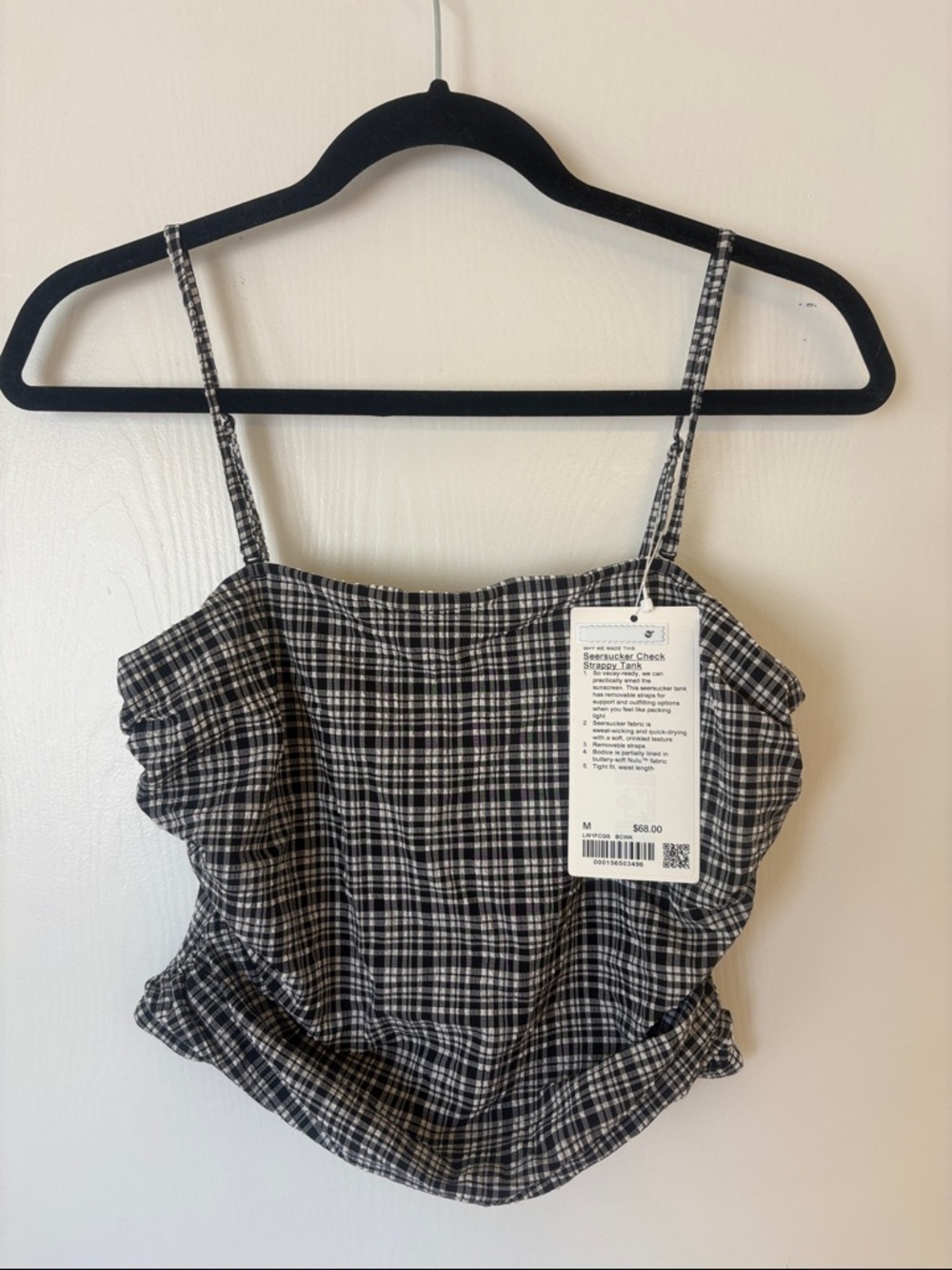 lululemon athletica Black & White Plaid Square-Neck Cami